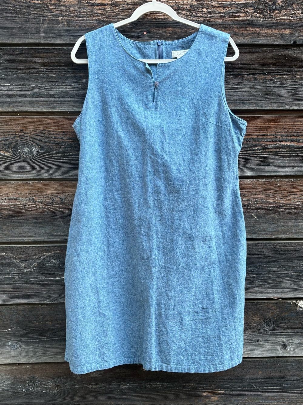 Christopher & Banks Sleeveless Linen Midi Dress in Blue